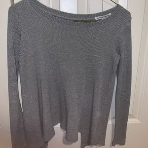 Grey Long Sleeve Twisted In Open Back